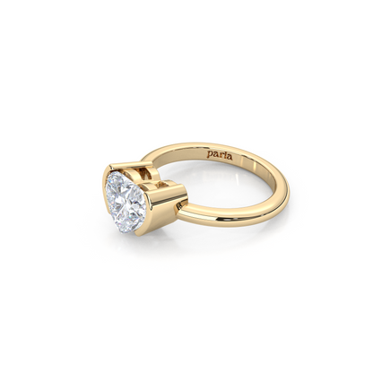 The Modern Amour – Semi-Bezel 1ct. Heart Diamond Solitaire Ring