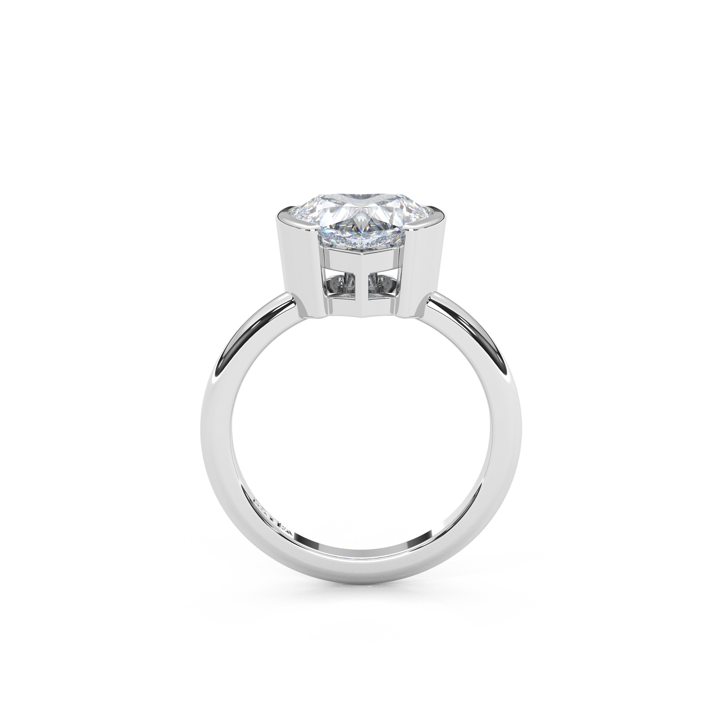 The Modern Amour – Semi-Bezel 1ct. Heart Diamond Solitaire Ring