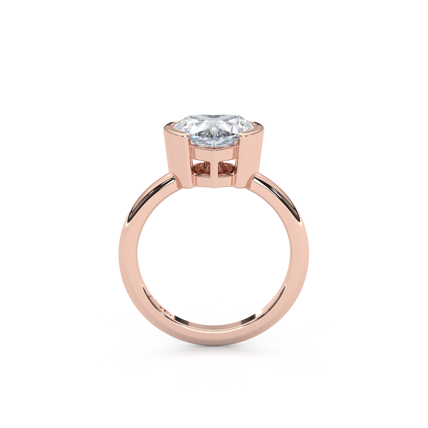 The Modern Amour – Semi-Bezel 1ct. Heart Diamond Solitaire Ring