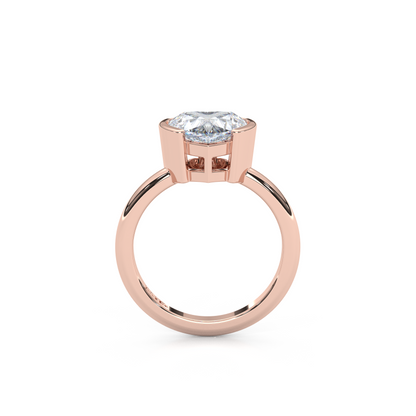 The Modern Amour – Semi-Bezel 1ct. Heart Diamond Solitaire Ring