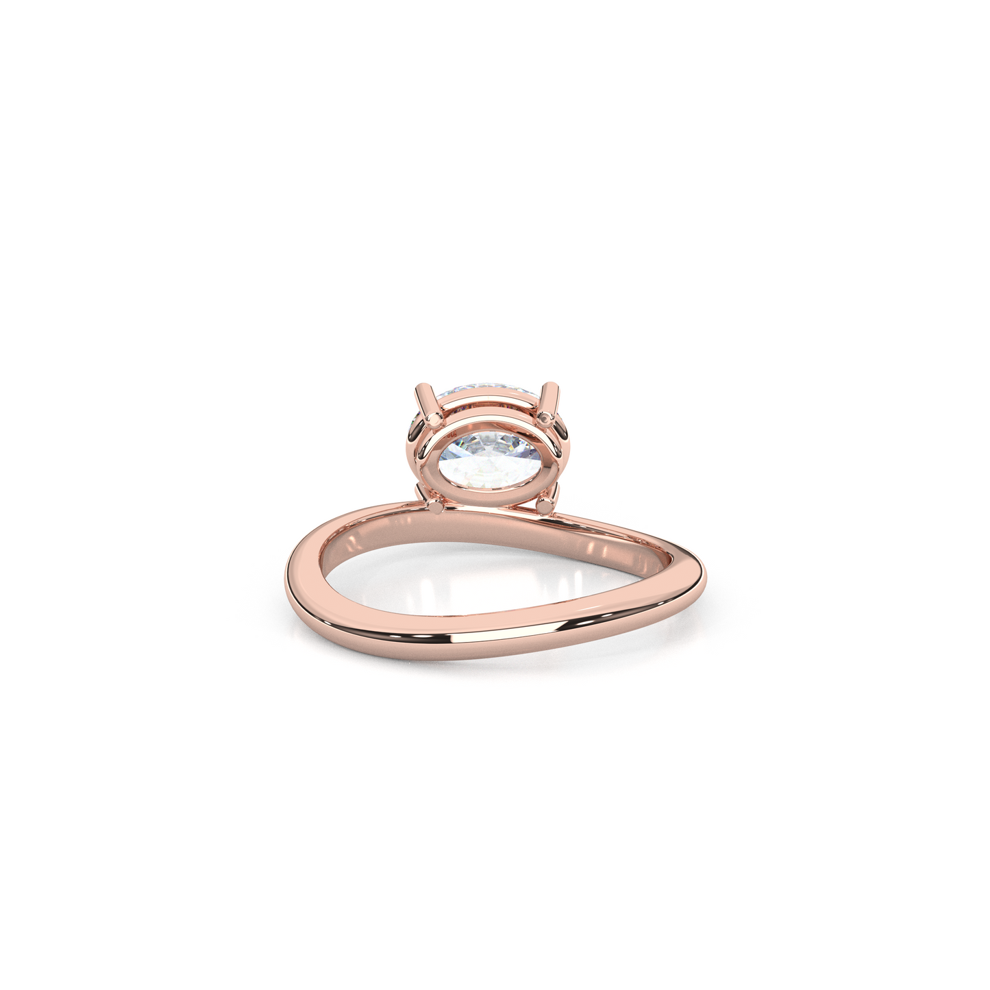 Elegant 1.00 Carat Oval Cut Lab Diamond Infinity Style Pinky Ring