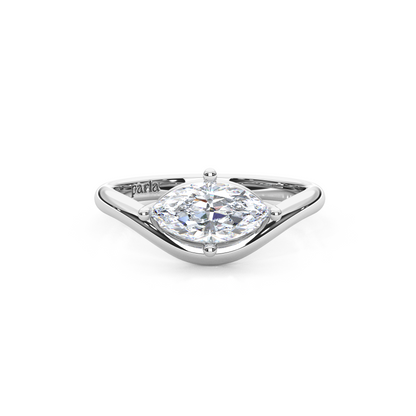 Elegant 1.00 Carat Marquise Cut Lab Diamond Solitaire Pinky Ring