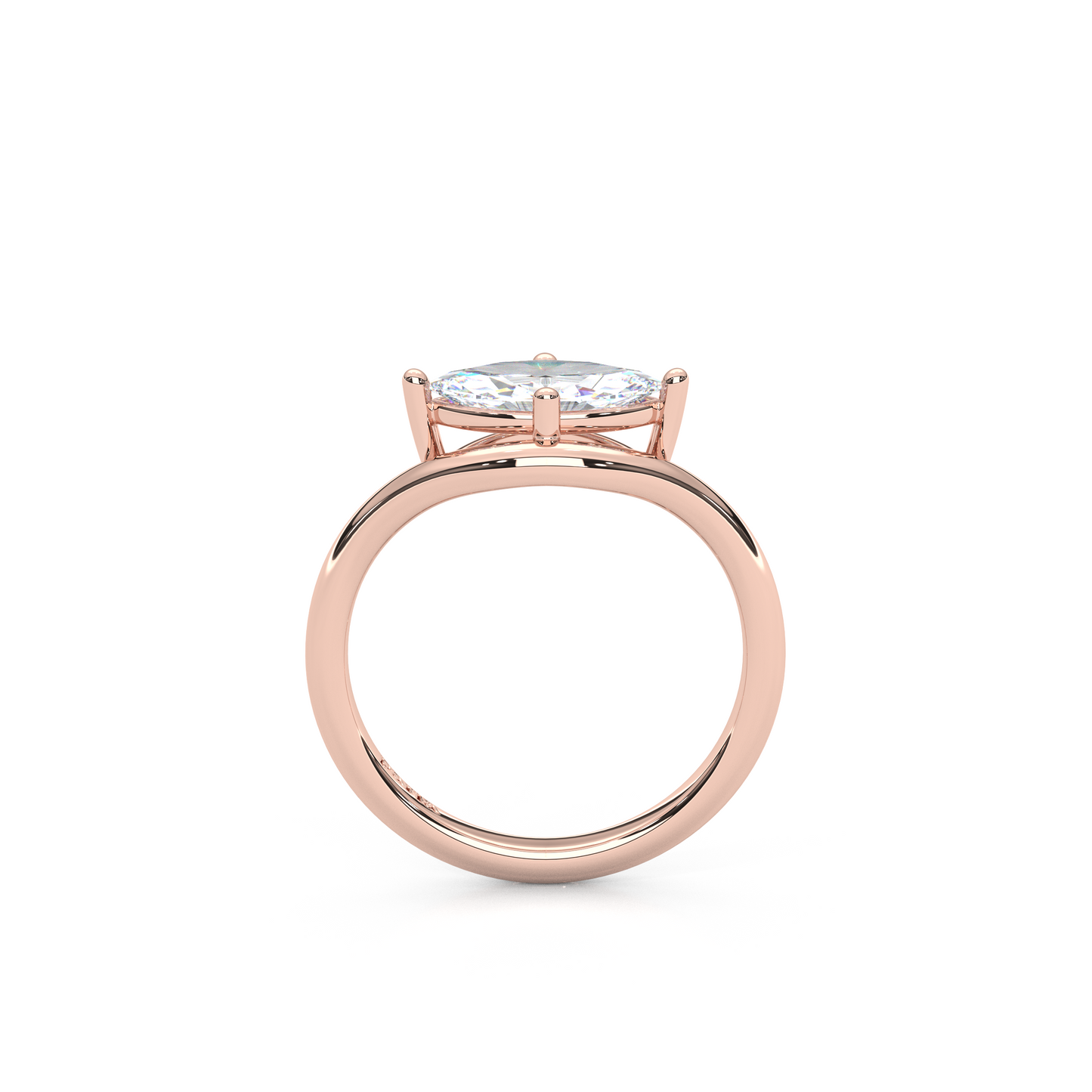 Elegant 1.00 Carat Marquise Cut Lab Diamond Solitaire Pinky Ring