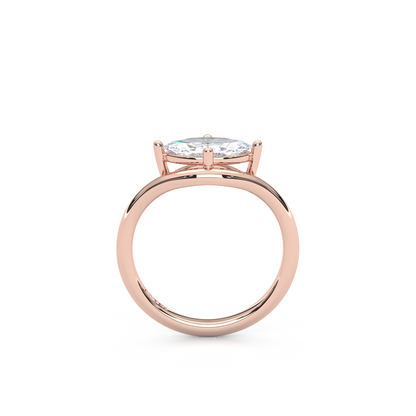 Elegant 1.00 Carat Marquise Cut Lab Diamond Solitaire Pinky Ring