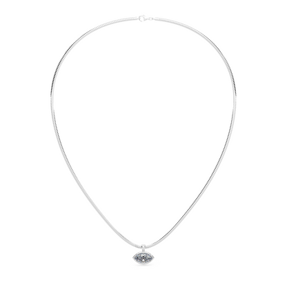 The Parla Omega | Marquise Lab-Diamond Bezel Pendant Necklace in 14K Gold