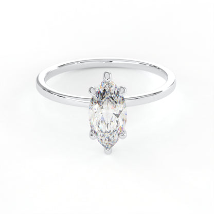 Elegant 1.00 Carat Marquis Cut Lab Diamond Solitaire Engagement Ring