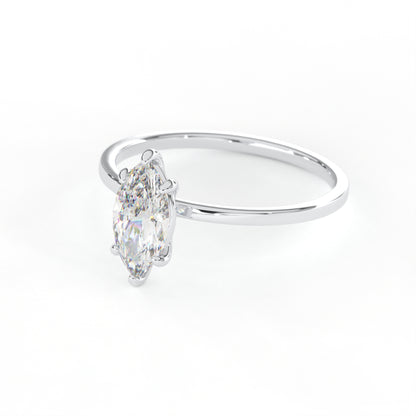 Elegant 1.00 Carat Marquis Cut Lab Diamond Solitaire Engagement Ring