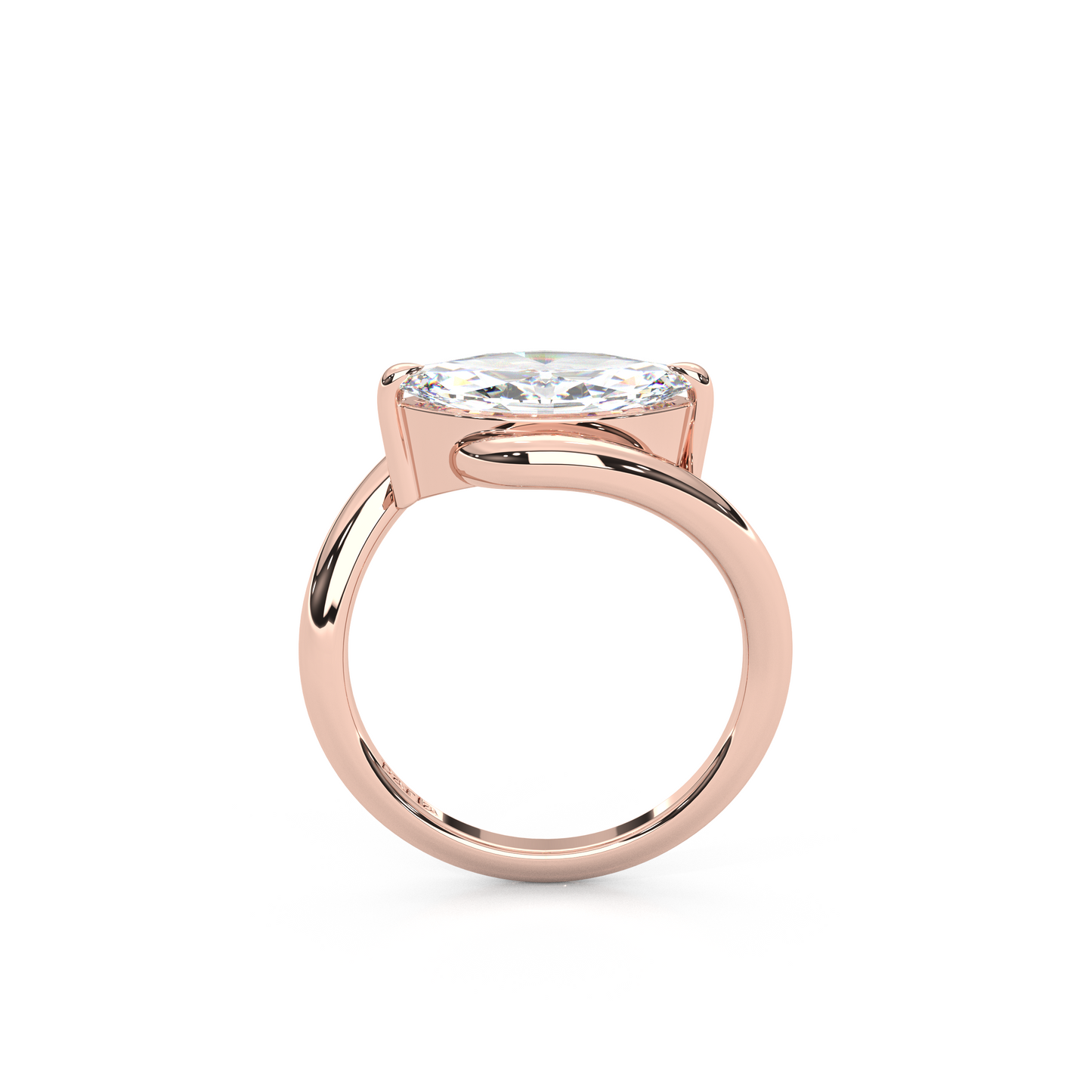 2.00 Carat East-West Marquise Cut Lab Diamond Ring with Curved Split Band