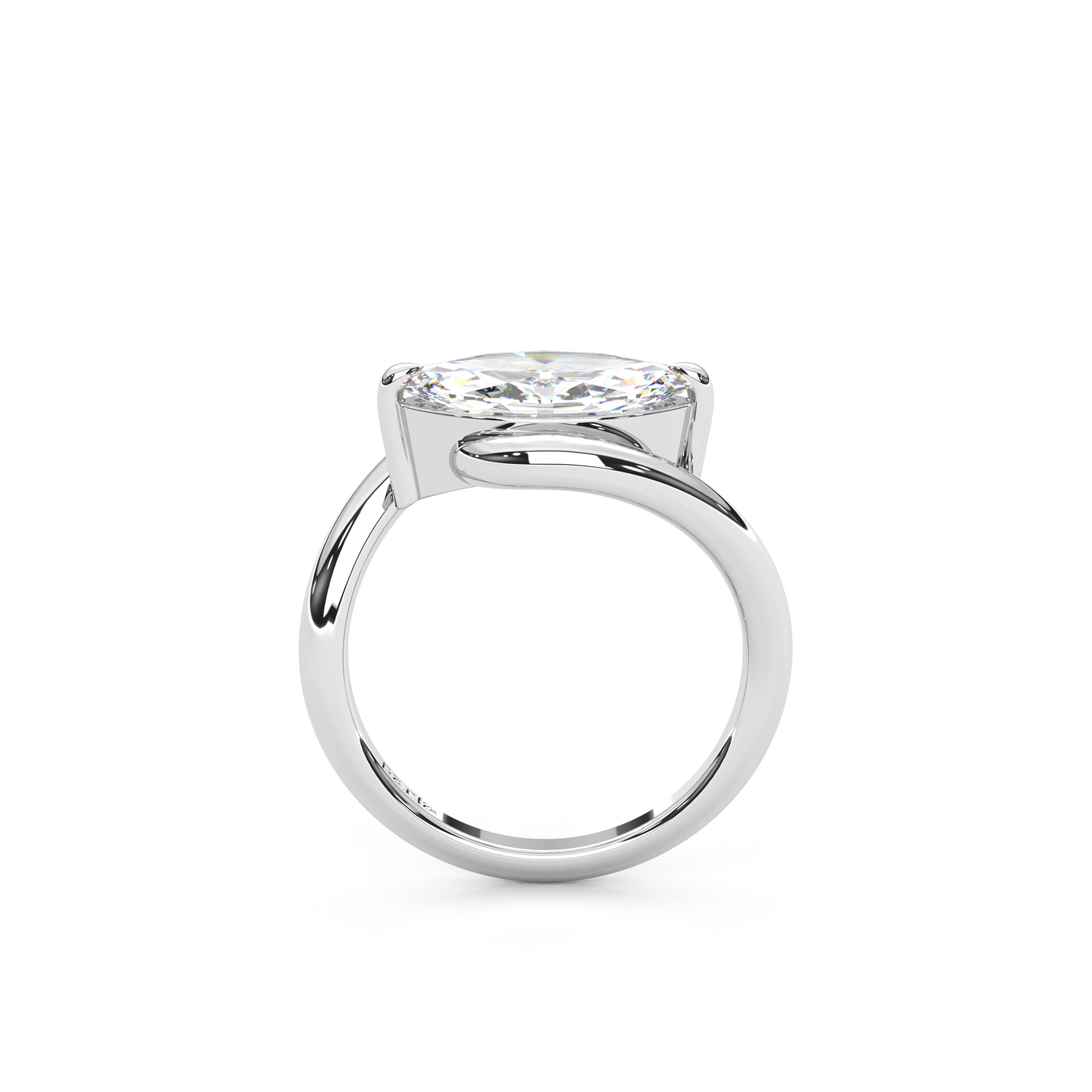 2.00 Carat East-West Marquise Cut Lab Diamond Ring with Curved Split Band