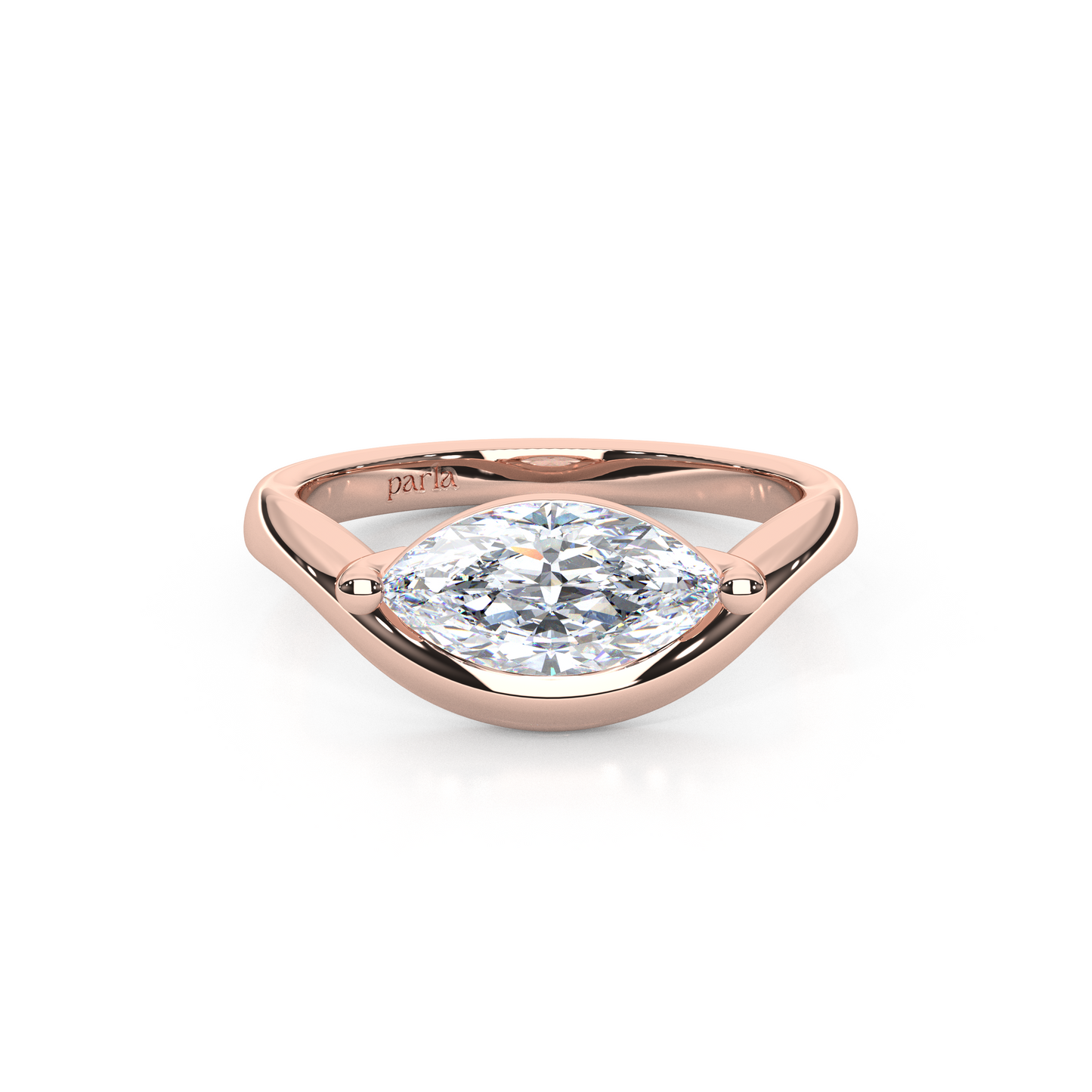 1.00 Carat East-West Marquise Lab-Grown Diamond Pinky Ring