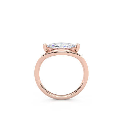 1.00 Carat East-West Marquise Lab-Grown Diamond Pinky Ring