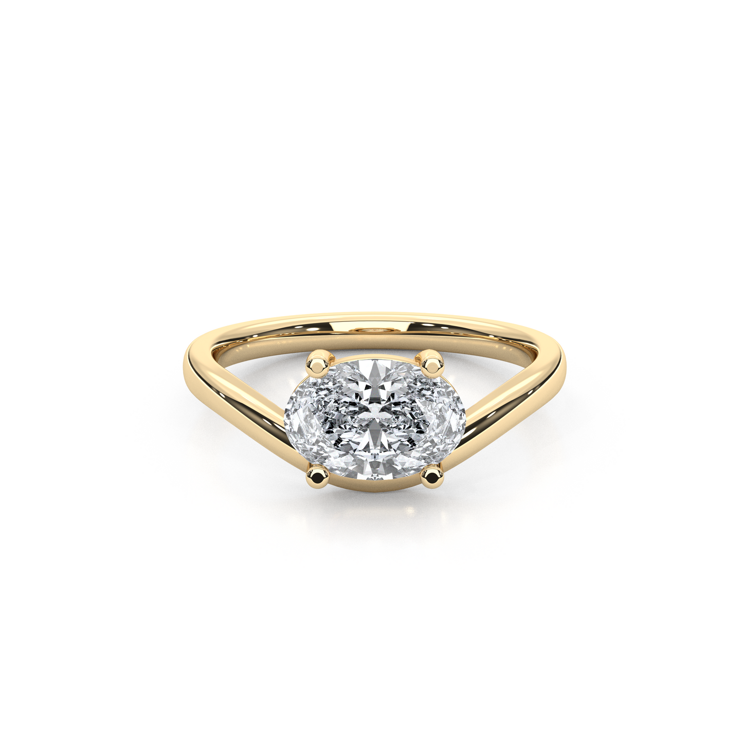 1.00 Carat Oval Lab-Grown Minimalist Band in East-West Orientation