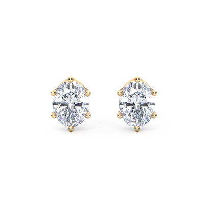 Classic Oval Cut Lab Diamond 6-Prong Stud Earrings