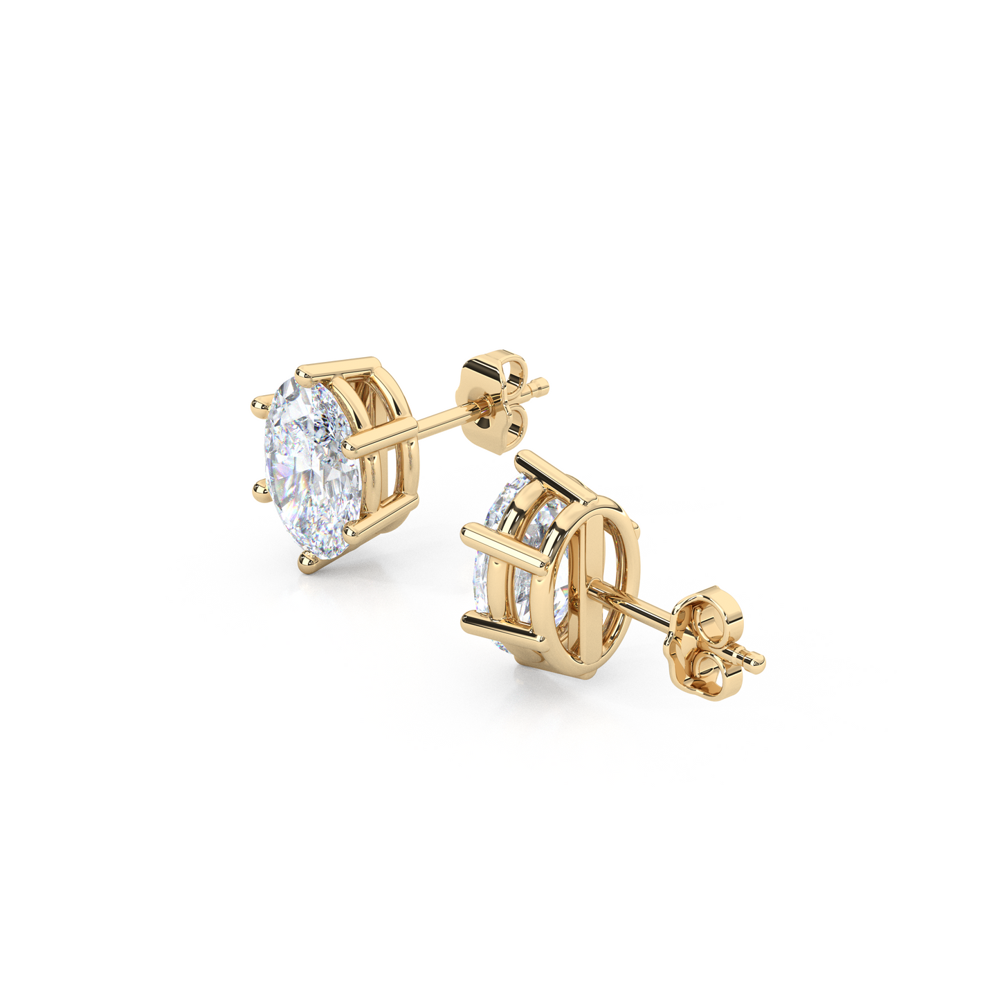Classic Oval Cut Lab Diamond 6-Prong Stud Earrings