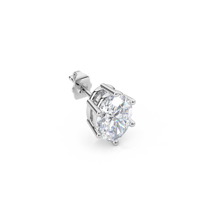 Classic Oval Cut Lab Diamond 6-Prong Stud Earrings