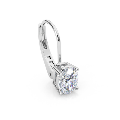 Classic Oval Cut Lab Diamond 4-Prong Drop Earrings