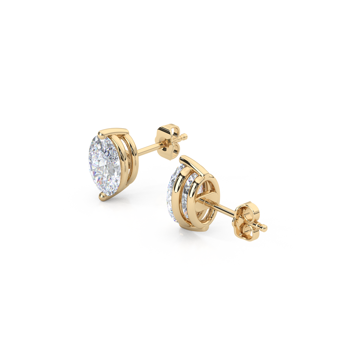 Classic Oval Cut Lab Diamond 2-Prong Stud Earrings