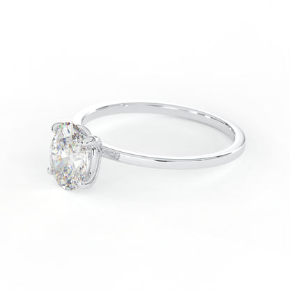 Elegant 1.00 Carat Oval Cut Lab Diamond Solitaire Engagement Ring