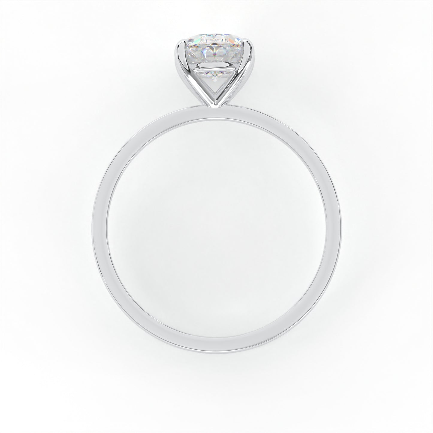 Elegant 1.00 Carat Oval Cut Lab Diamond Solitaire Engagement Ring