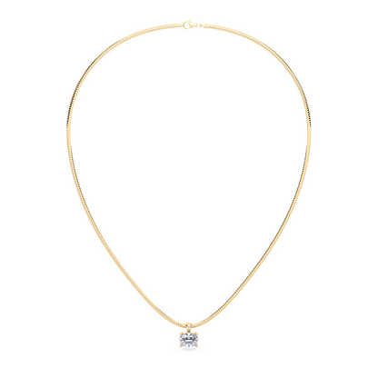 The Parla Omega | Oval Lab-Diamond Basket Pendant Necklace in 14K Gold