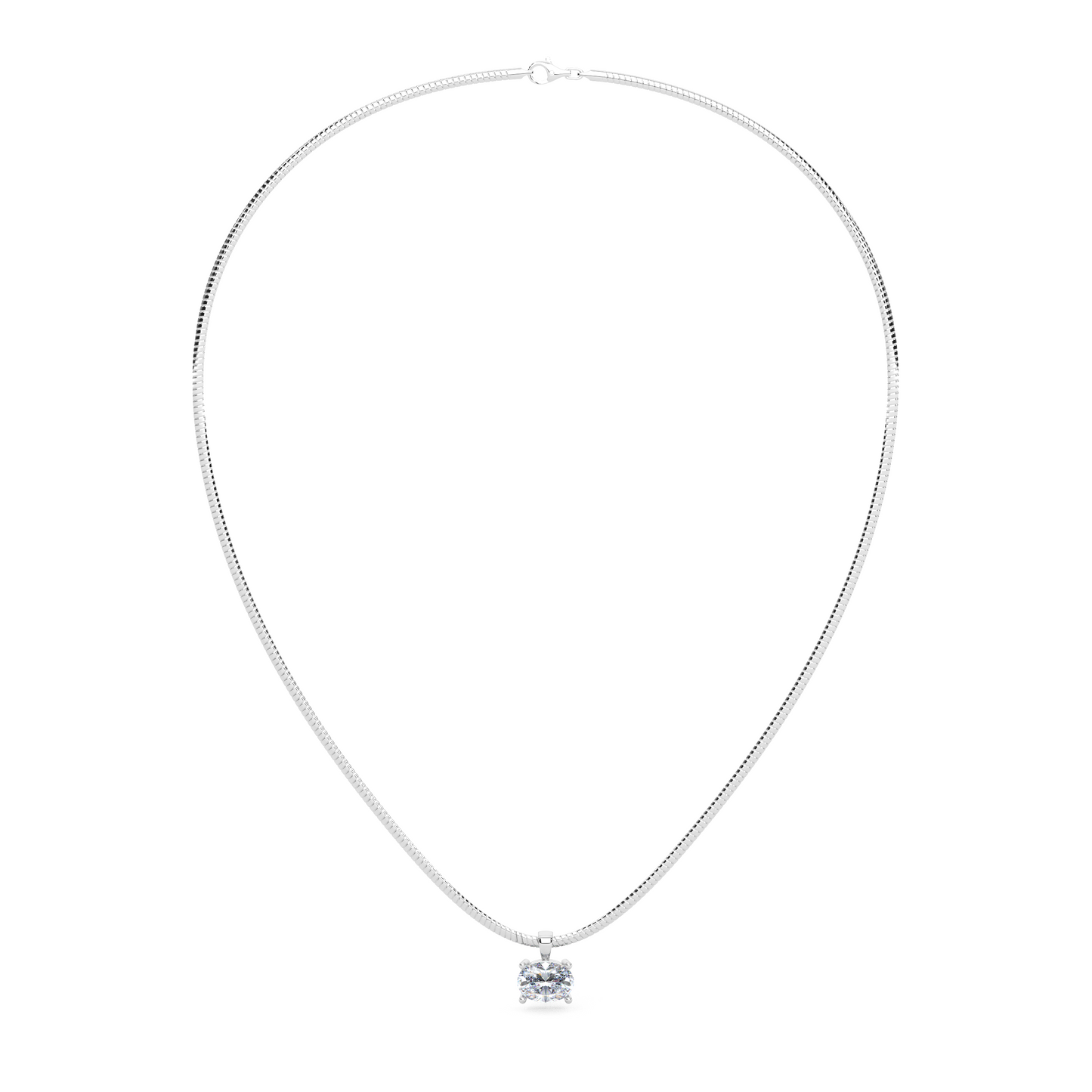 The Parla Omega | Oval Lab-Diamond Basket Pendant Necklace in 14K Gold