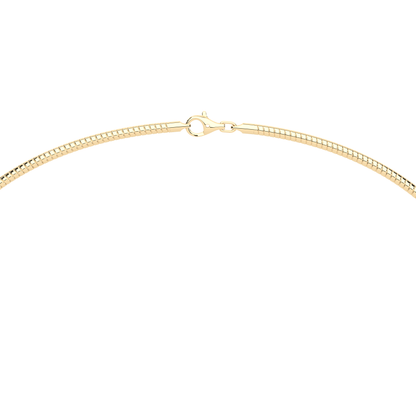 The Parla Omega | Oval Lab-Diamond Bezel Pendant Necklace in 14K Gold