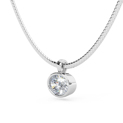 The Parla Omega | Oval Lab-Diamond Bezel Pendant Necklace in 14K Gold