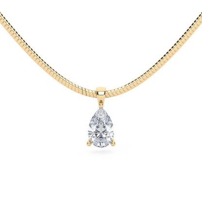 The Parla Omega | Pear Lab-Diamond Basket Pendant Necklace in 14K Gold