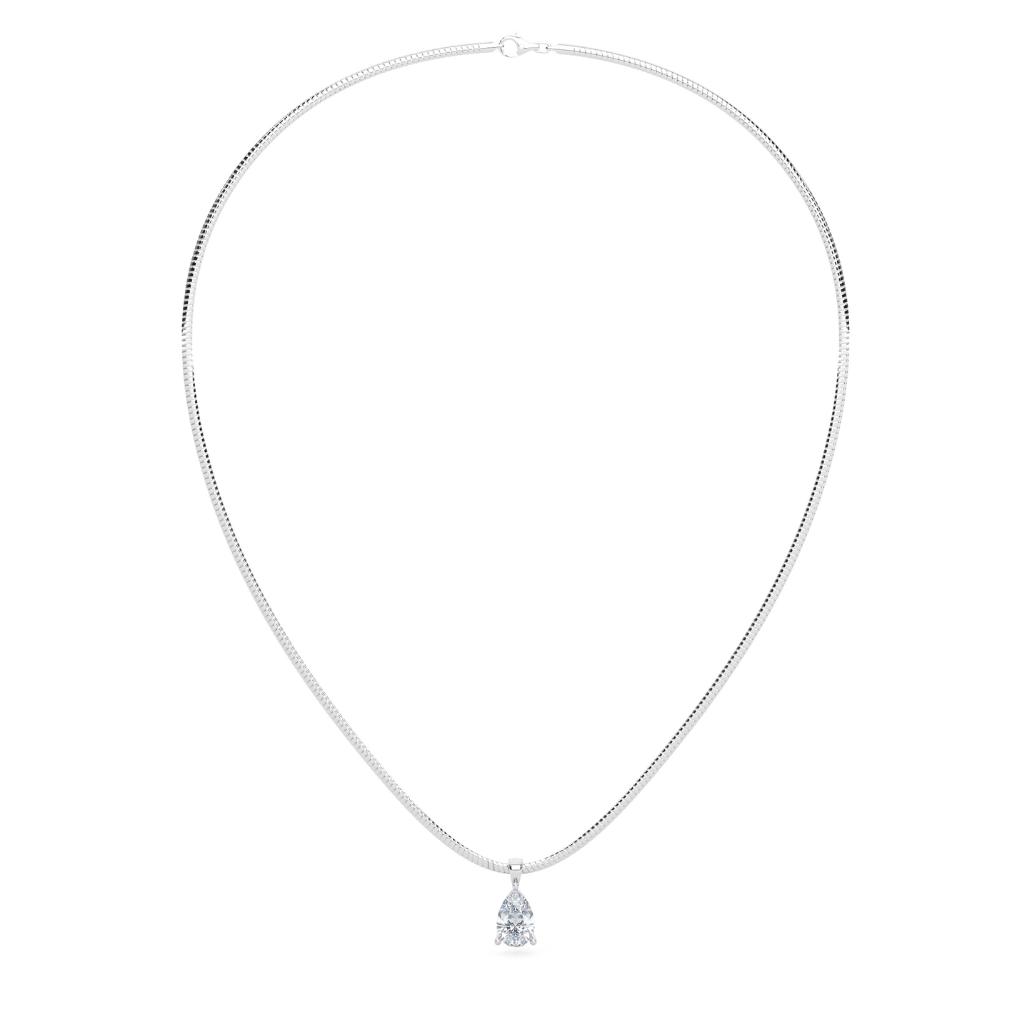 The Parla Omega | Pear Lab-Diamond Basket Pendant Necklace in 14K Gold