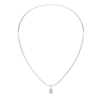 The Parla Omega | Pear Lab-Diamond Basket Pendant Necklace in 14K Gold