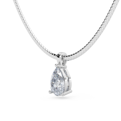 The Parla Omega | Pear Lab-Diamond Basket Pendant Necklace in 14K Gold