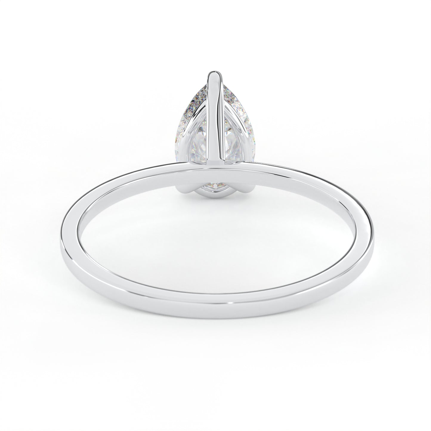Elegant 1.00 Carat Pear Cut Lab Diamond Solitaire Engagement Ring