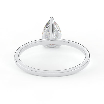 Elegant 1.00 Carat Pear Cut Lab Diamond Solitaire Engagement Ring
