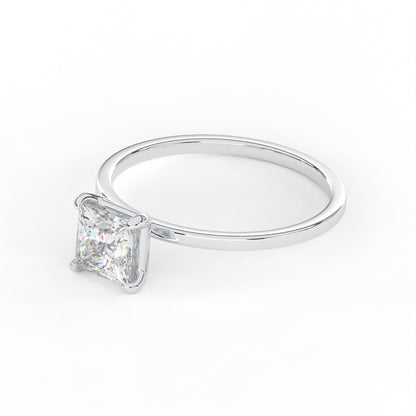 Elegant 1.00 Carat Princess Cut Lab Diamond Solitaire Engagement Ring