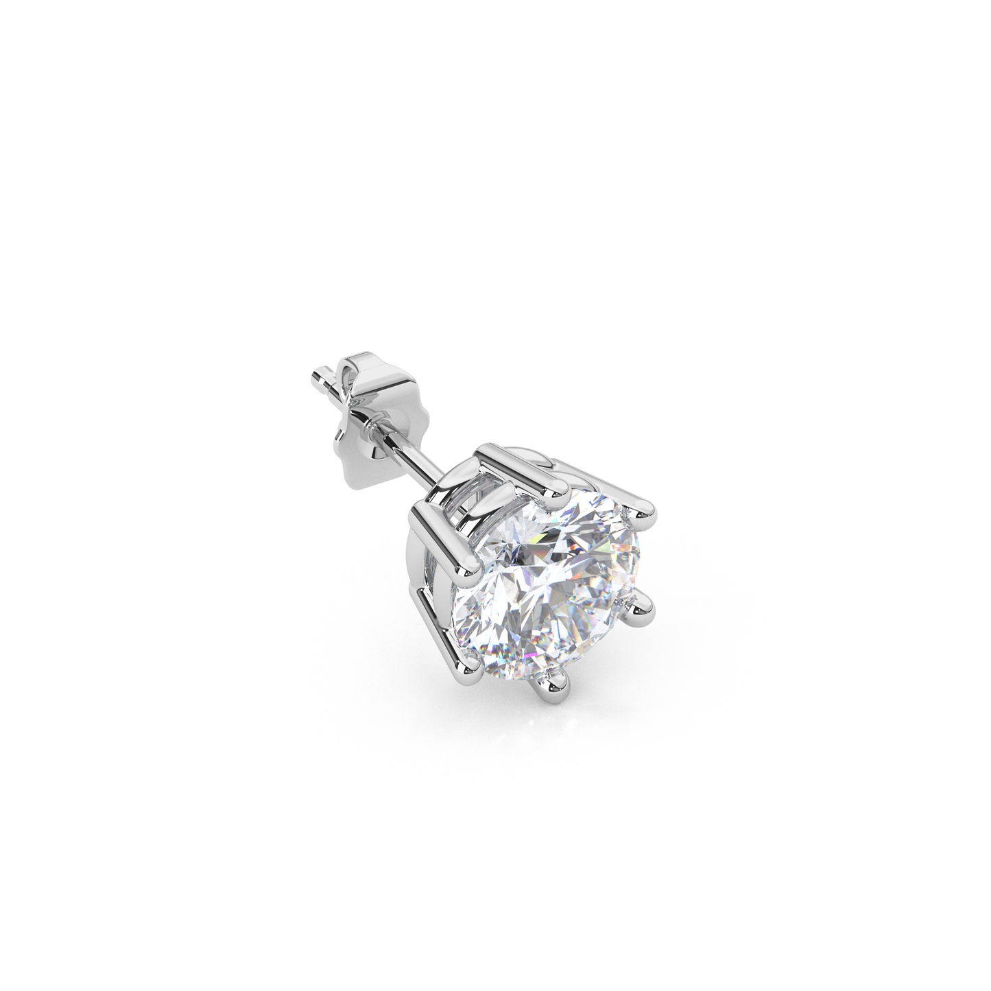 Classic Round Cut Lab Diamond 6-Prong Stud Earrings