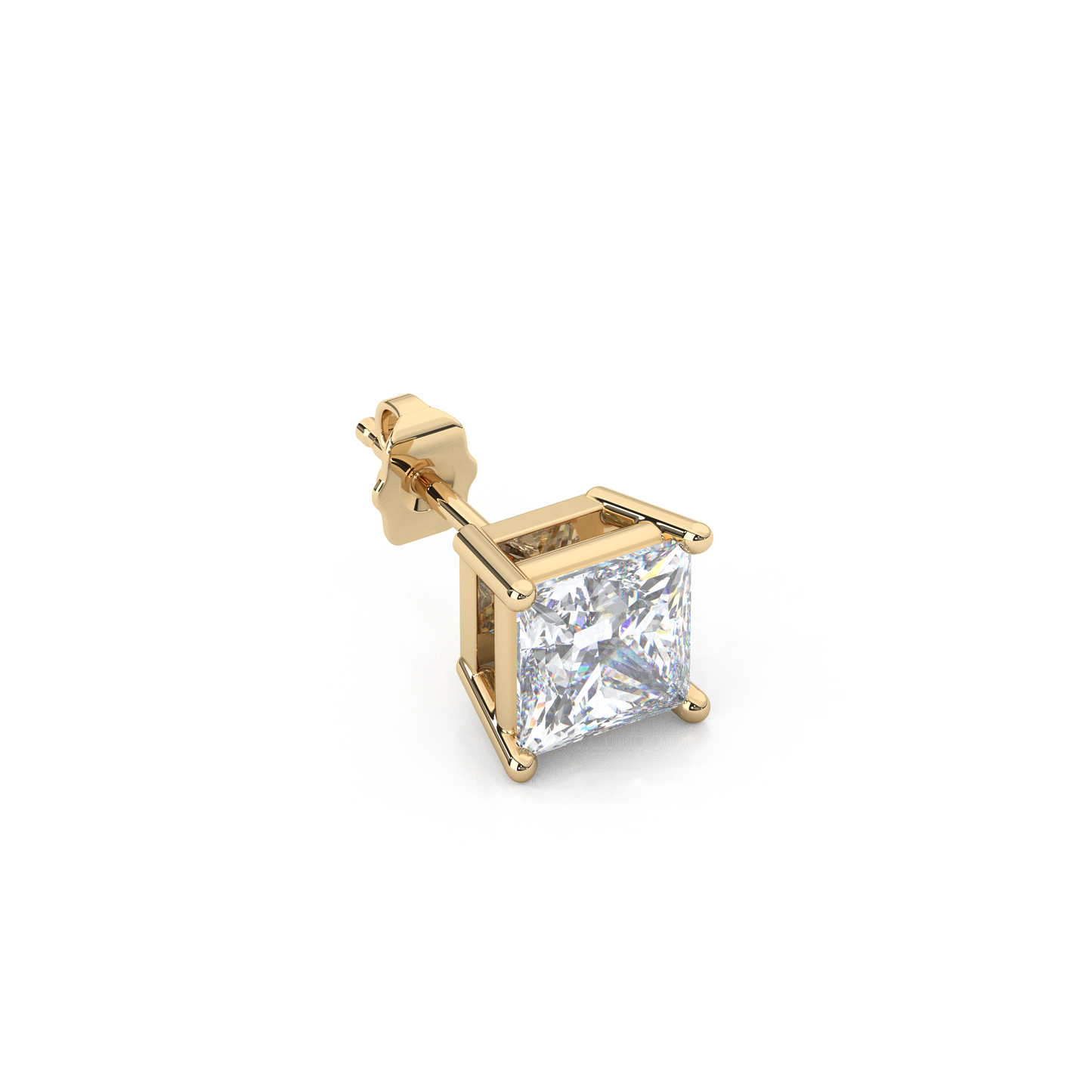 Classic Princess Cut Lab Diamond 4-Prong Stud Earrings