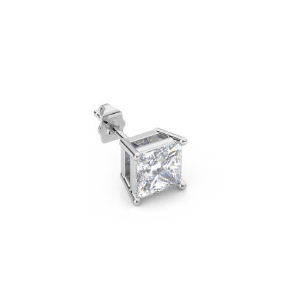 Classic Princess Cut Lab Diamond 4-Prong Stud Earrings
