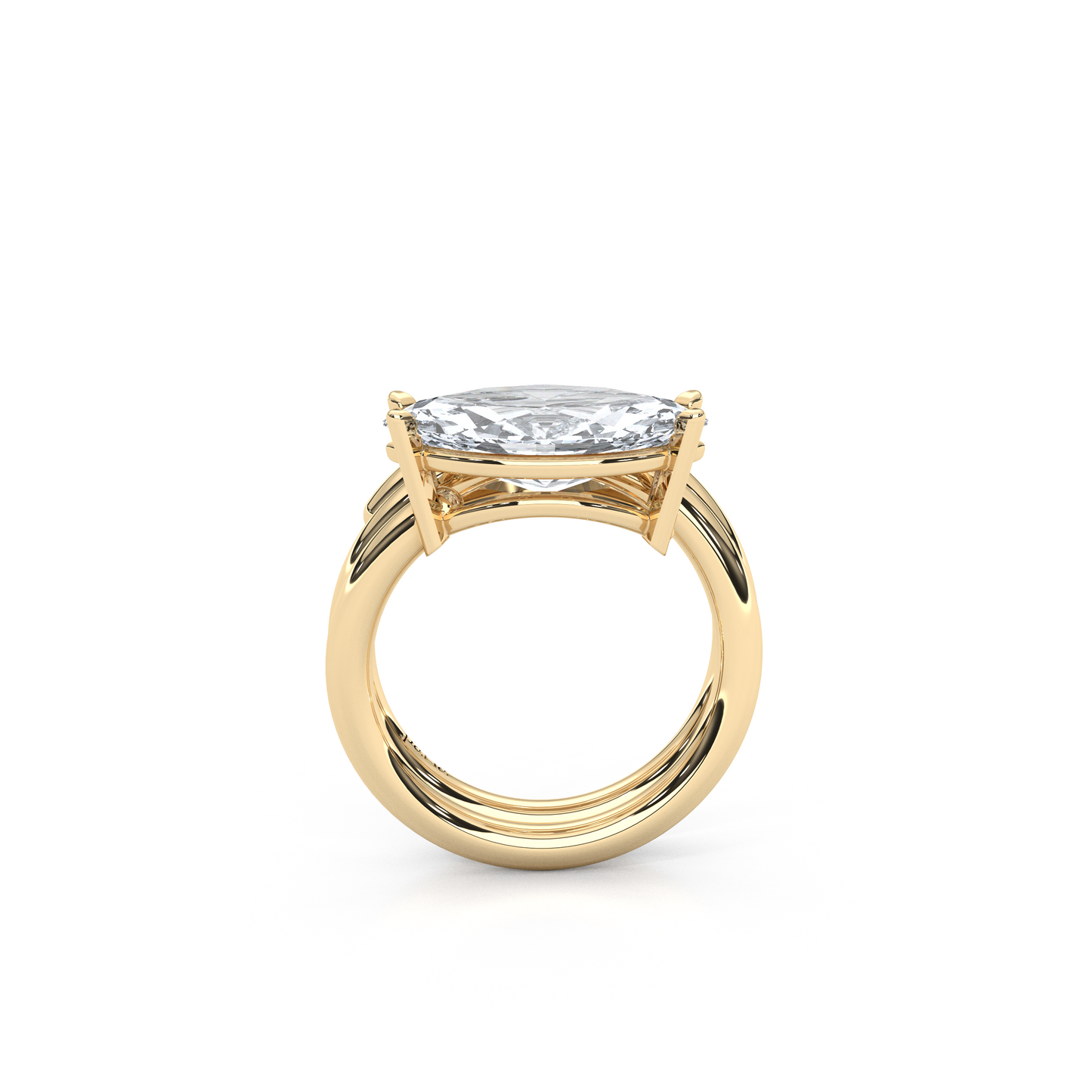 1.00 Carat Marquise Lab-Grown Diamond Spiral Wrap Band Design Pinky Ring