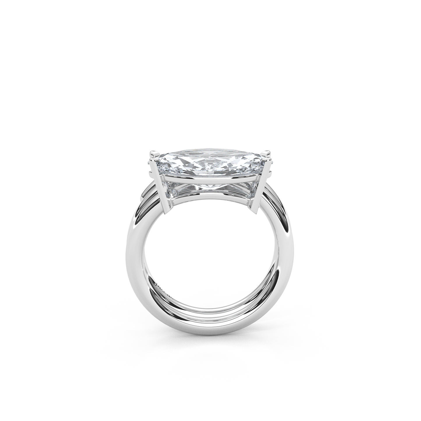 1.00 Carat Marquise Lab-Grown Diamond Spiral Wrap Band Design Pinky Ring