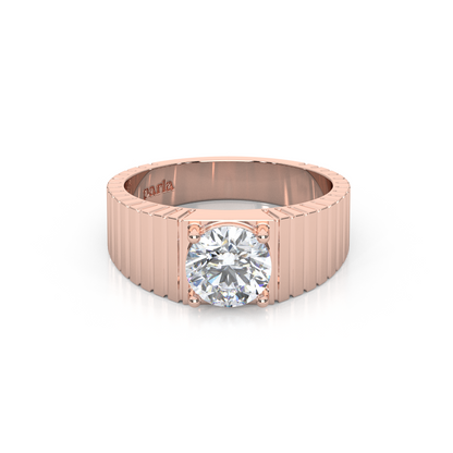 The Architect Band – 1ct Round Lab-Diamond Ribbed Ring (7mm)