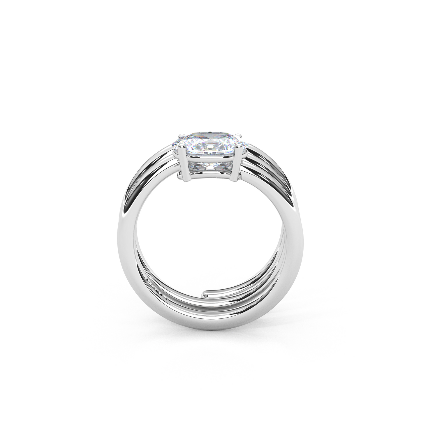 Elegant 1.00 Carat Oval Cut Lab Diamond Spiral Design Pinky Ring