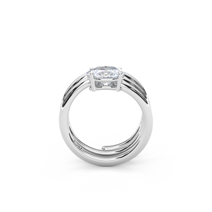 Elegant 1.00 Carat Oval Cut Lab Diamond Spiral Design Pinky Ring