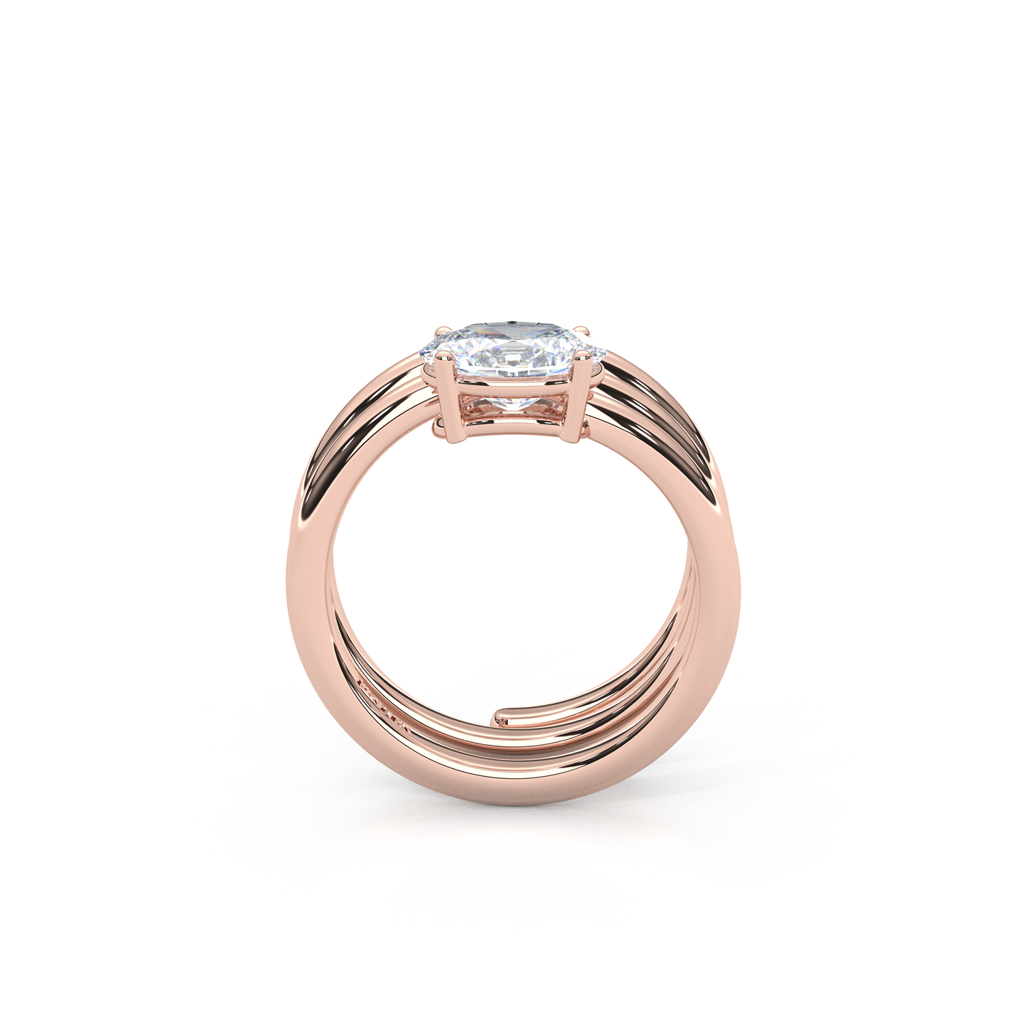 Elegant 1.00 Carat Oval Cut Lab Diamond Spiral Design Pinky Ring