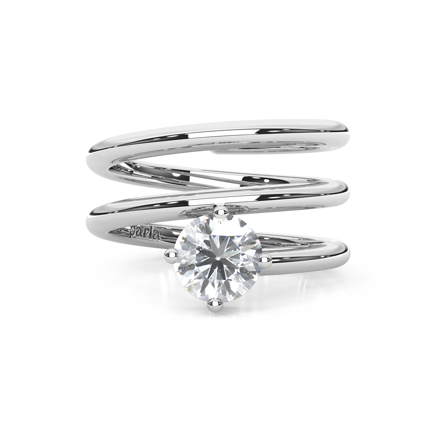 Elegant 1.00 Carat Round Cut Lab Diamond Spiral Design Pinky Ring