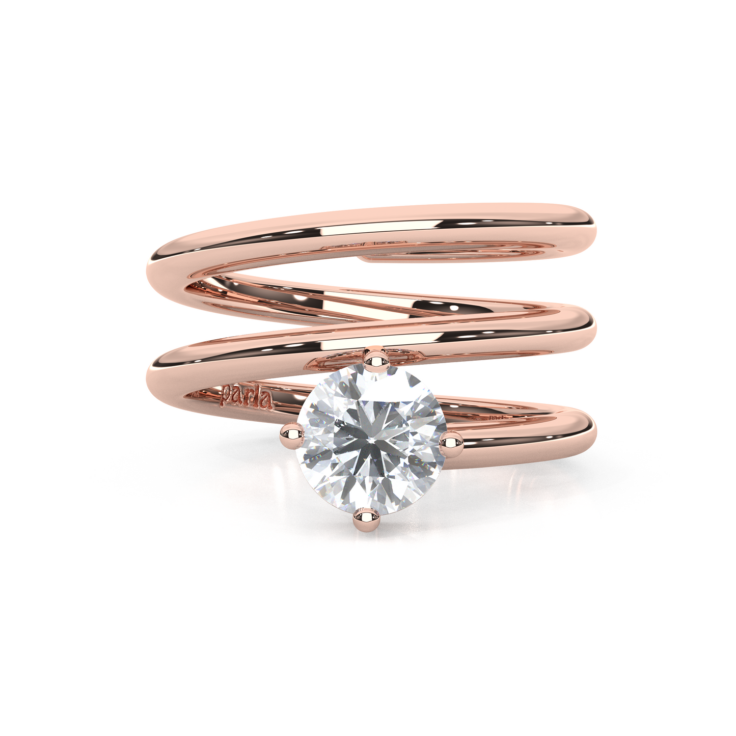 Elegant 1.00 Carat Round Cut Lab Diamond Spiral Design Pinky Ring