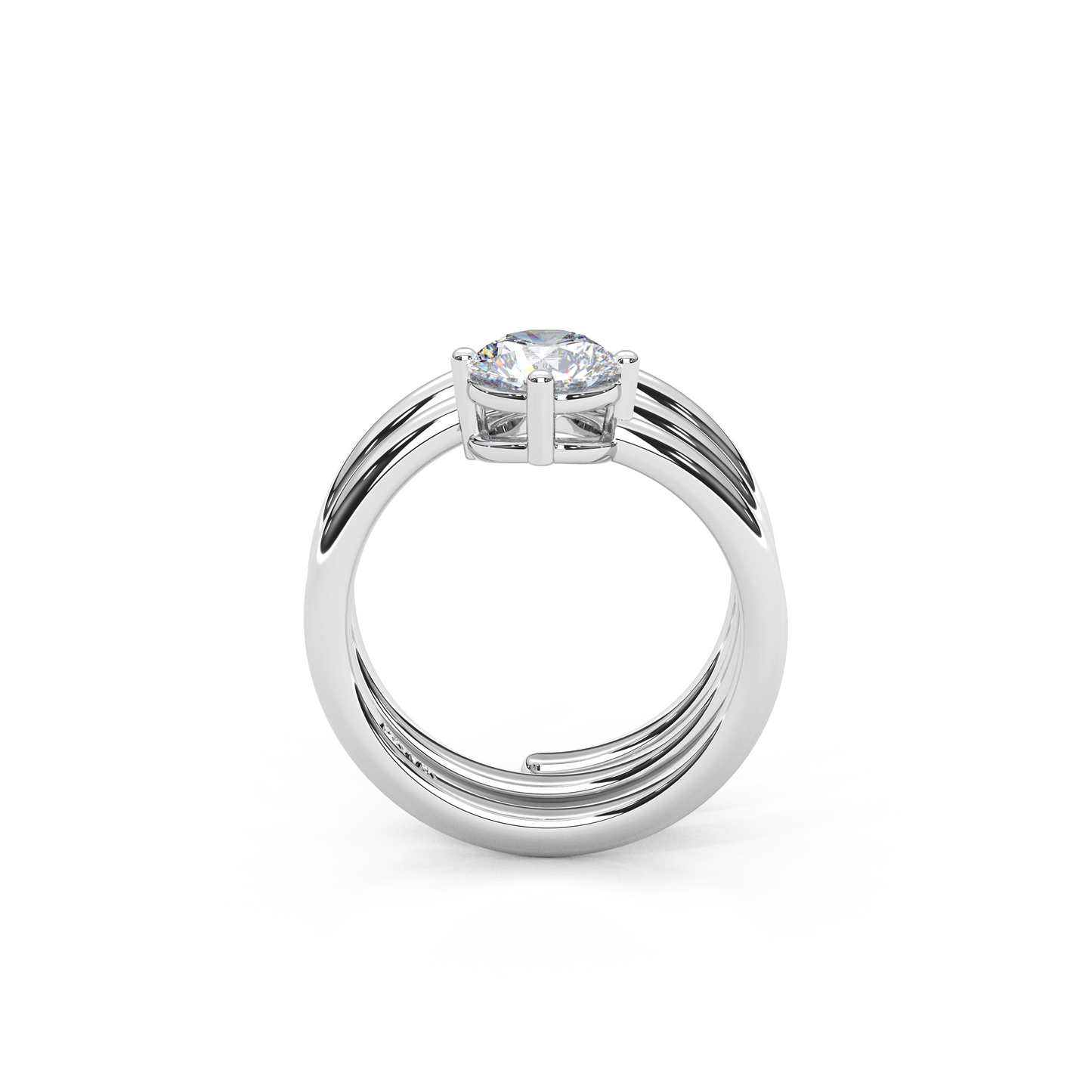 Elegant 1.00 Carat Round Cut Lab Diamond Spiral Design Pinky Ring