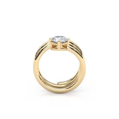 Elegant 1.00 Carat Round Cut Lab Diamond Spiral Design Pinky Ring