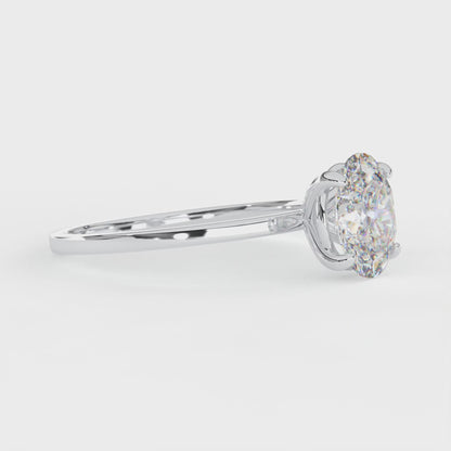 Elegant 1.00 Carat Oval Cut Lab Diamond Solitaire Engagement Ring
