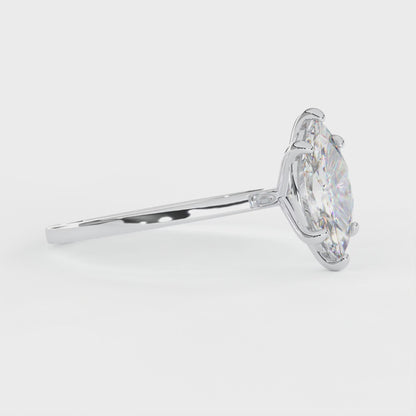Elegant 1.00 Carat Marquis Cut Lab Diamond Solitaire Engagement Ring