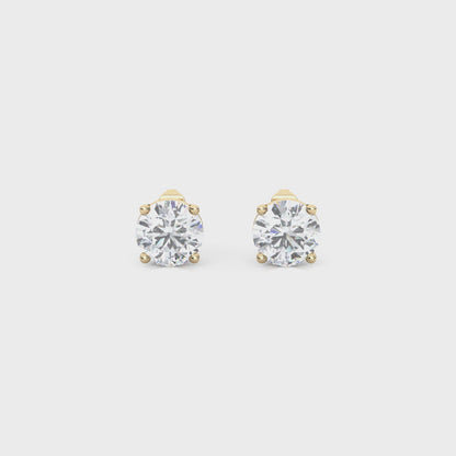 Classic Round Cut Lab Diamond 4-Prong Stud Earrings